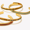 Stainless Steel Shiny Colorful Turquoise Rhinestone Cuff Bracelets For Women Party Jewelry Gifts - Image 2