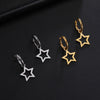 Simple Design Star Drop Earrings for Women Stainless Steel Gold Color Hoop Earrings Minimalist Jewelry Gift - Image 1