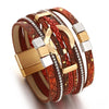Boho Braided Leather Bracelets for Women Men Party Jewelry Two Tone Square Multilayer Wrap Wide Bangles Bracelet - Image 4