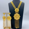Nigerian Gold Plated Jewelry Set For Women Long Flower Necklace Earrings Jewellery Dubai Brazilian African Bridal Sets - Image 9