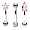 3PCS Heart Eyebrow Piercing Set Crystal Curved Barbell Piercing Flower Rook Earring Bulk CZ Star Eyebrow Ring Pack Daith Earring - Image 7