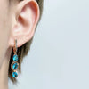Blue Zircon Long Dangle Earrings For Women 585 Rose Golden Vintage Jewelry - Image 3
