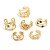 Bohemian Stainless Steel Plated Gold Rings Sets Crystal Star Moon Flower Butterfly Constellation Knuckle Finger Ring for Women - Image 1