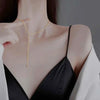 Gold Color Double Layered Long Tassel Chain Necklaces for Women Simple Metal Geometric Bead Choker Necklace Jewelry - Image 4