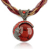 Multilayer Beads Chain Crystal Gem Stone Pendant Necklaces Boho Statement Jewelry - Image 2
