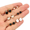36Pairs Mixed Styles White Black Enamel Geometric Animal Plastic Stud Earrings Set For Women Girls Jewelry Gifts - Image 4