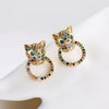 Mafisar High-Quality Gold Plated Zircon Leopard Head Stud Earrings For Women Hip Hop Earring Accessories Party Gift - Image 3