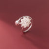 Silver Lotus Flower Adjustable Rings For Women Wedding Engagement Jewelry Accessories Jewellery - Image 4