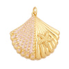 Fish Monta Ray Marine Organism Sea Conch Shell Nautil Coral Branch Charm Pendant,Gold Plated Zircon Jewelry Finding Supplies - Image 18