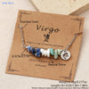 Mhs.sun 12 Star Zodiac Sign Gravel Stone Chains Bracelets With Card Couples Constellation Birthday Party Jewelry - Image 4
