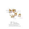1Set Shiny Cubic Zirconia Round Stud Earrings Daily Stainless Steel Versatile Jewelry Party Gift - Image 6