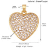 Brass Heart with CZ Zirconia Paved Charm Pendant, Gold Plated Zircon Jewelry Finding Supplies - Image 43