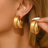 Stainless Steel Gold Color Circle Hoop Earrings for Women Simple Cubic Zircon Double Ring Earring Cartilage Piercing Jewelry - Image 7