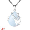 Vintage Wire Wrap Butterfly Gemstone Rose Quartz Amethyst Opalite Crystal Pendant Necklace - Image 7