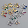 Cubic Zirconia Stainless Steel Small Hoop Earrings For Women Little Pendant Buckle Earrings Party Wedding Jewelry - Image 5