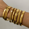 Gold Plated Smooth Steel Curved Square Smooth Buckle Bangle Cuff Bracelet Jewelry - Image 5