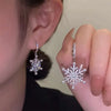 Sparking Crystal Snowflake Earrings For Women Shiny Zircon Imitation Pearl Earring Christmas Year Party Jewelry Gifts - Image 4