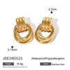 Threaded Wrap Ear Studs Pvd Stainless Steel Gold Color Geometric Door Handle Earrings Women's Jewelry - Image 8