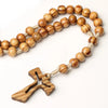 Vintage Cross Pendant Necklace Jesus Hollow Wood Bead Choker Halloween Jewelry Gift - Image 4