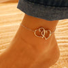 Bohemia Layered Beaded Anklet For Women Hollow Double Heart Charm Ankle Bracelet Summer Beach Vacation Foot Jewelry Gift - Image 7