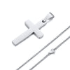 Stainless Steel Cross Pendant Necklace for Men with Rope Cuban or Box Chain - Image 11
