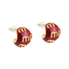 Korea jewelry gold plated enamel letter M earrings elegant women's daily commute accessory - Image 4