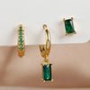 3PCS Green Zircon Hanging Earrings Set for Women Stainless Steel Flower Dangle Earring Cartilage Piercing Jewelry - Image 9