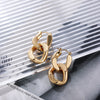 Minimalist Twisted Cuban Chain Hanging Drop Earrings for Women Punk Gold Color Detachable Round Circles Hoop Earring Ear Buckle - Image 4