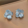 Sweet Design Spring/Summer Blue Pink Enamel Flower Light High End Earrings Party Gifts for Women Jewelry - Image 1