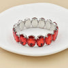 crystal Women charm bracelet colorful Geometric rhinestone elastic thread red white Elliptical glass bracelet - Image 11