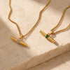 Bohemian 316L Stainless Steel CZ Pendant T Bar Necklace Gold Plated Minimalist Jewelry For Women Men - Image 3