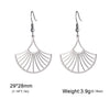 Stainless Steel Gold Color Hollow Fan-shaped Earrings for Women Girl Party Jewelry Gift For Friend - Image 6