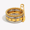 Paper Clip Double Color Four Layers Star Zircon Ring Women Stainless Steel Gold Plated Statement Jewelry - Image 5