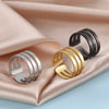 Rings For Men Stainless Steel Double Layer Hollow Open Ring Simple Round Cut Adjustable Jewelry Anniversary Gift - Image 1