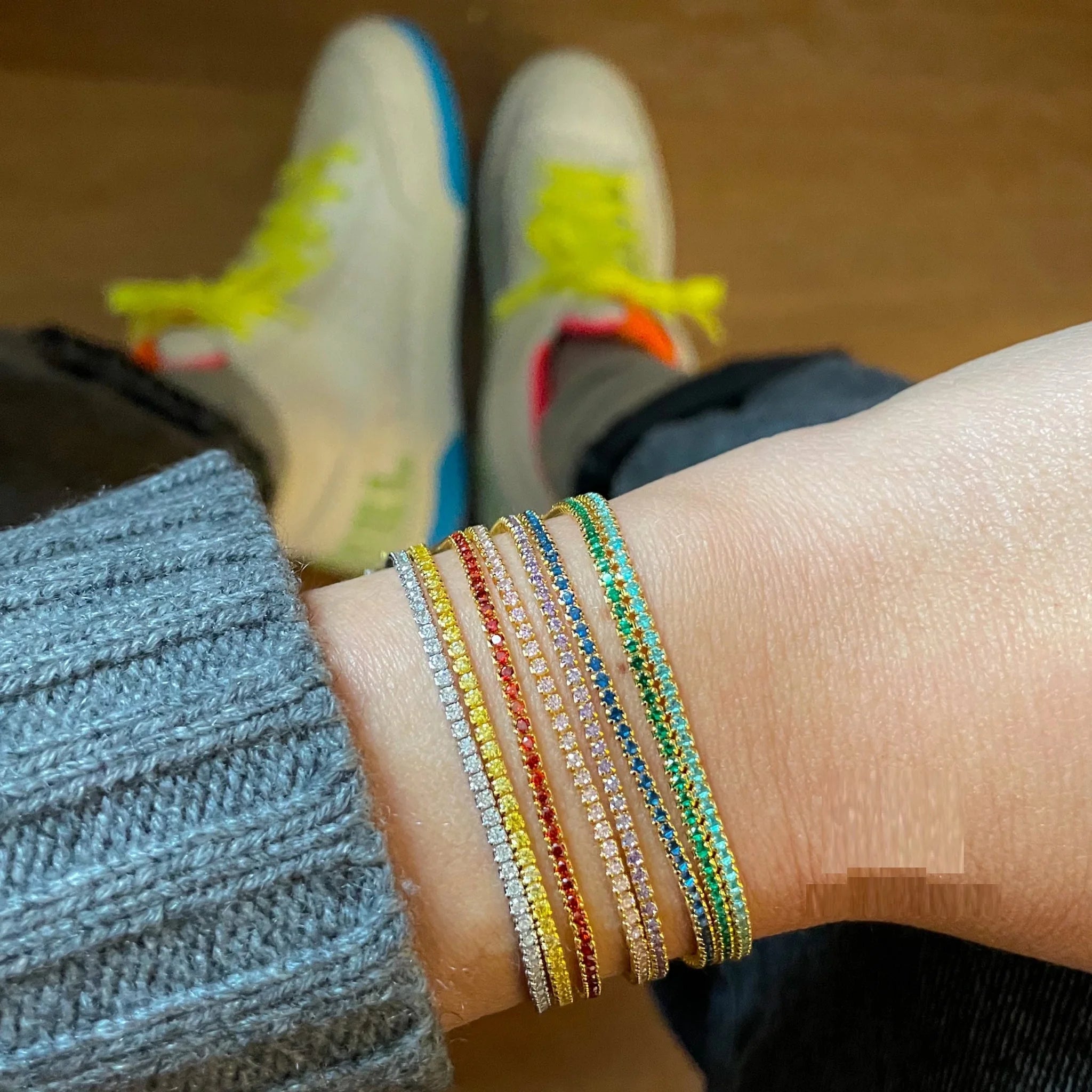 Adjustable Crystal Tennis Bracelets for Women Men Colorful Zircon Folding Buckle Chain Bangle on Hand Party Sexy Jewelry - Image 1