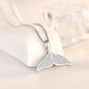 Mermaid Tail Fish White Fishtail Crystal Silver Clavicle Chain Pendant Necklaces - Image 1