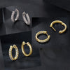 Gold Hoop Earrings for Women, Silver Round Cut Lab Diamond Earrings - Image 3