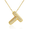 26 Letters Necklaces For Women Man Gold Color Alphabet Zircon Pendant Birthday Party Gift Jewelry - Image 25