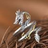 Buyee Silver Unique Big Ring Elegant Chinese Dragon Open Ring Finger for Men Rock Punk Jewelry Circle Gift - Image 2