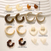 Elegant Heart-shaped Studing Earrings Retro Warm Toned Resin Droplet Spiral C-shaped Hoop Earrings Daily Party Dating Jewelry - Image 4
