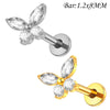 Clear Stone Labret Piercing Stud with Square Heart and Trapezoid Styles - Image 9