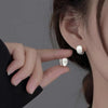 Silver Color Brushed Oval Mini Hoop Earrings for Women Party Jewelry Light Accessories - Image 1