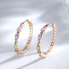 Colorful Zircon Hoop Earrings For Women Rose Gold Color Wedding Party Dubai Jewelry Accessories - Image 3