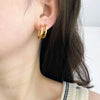 Carlidana Chic Simple Hoop Earrings Simple Women Earrings Stainless Steel Gold Plated Twisted Circle Huggies Earring - Image 2