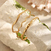 Wave Curved Hammered Textured Bangle Stainless Steel Gold Plated Bangles Minimalist Office Women Jewelry - Image 6