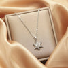 1 Pcs Cool Breeze Maple Snowflake Gold Plated Copper Pendant With Stainless Steel Chain Combination Necklace - Image 2