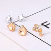 18pairs/set Gold Sliver Enamel Pearl Flower Heart Stud Earring Set For Women Plastic Butterfly Earrings Jewelry Gift Mix Style - Image 3