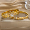 316L Stainless Steel Inlaid Zircon Star Twisted Flower Cuff Bracelet Bangle For Women Men Stackable Charm Jewelry - Image 2
