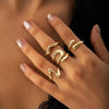 4Pcs/Set Silver Color Irregular Geometric Open Rings For Women Men Punk Metal Adjustable Knuckle Joint Ring Jewelry - Image 2
