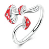 Clover Adjustable Ring Silver Rotating Cherry Blossom Flower Open Rings For Women Wedding Jewelry Gift - Image 25